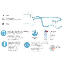 Bestway baseino filtro siurblio talpa 3m3 h 58386