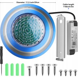 Įvairiaspalvis RGB LED baseino apšvietimas 45 vatai