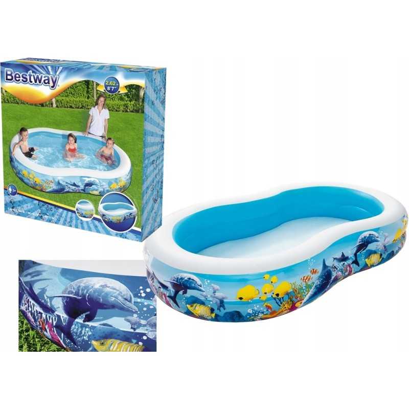 Šeimos pripučiamas baseinas 262x157x46 bestway 54118