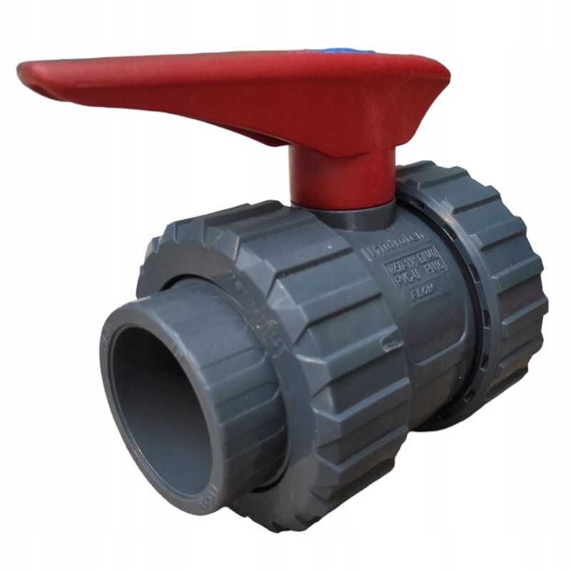 Rutulinis vožtuvas bvd slėgio PVC u d50x50 kvadratinių metrų