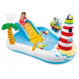 Žaidimų aikštelė, žvejys, baseinas, čiuožykla, intex 57162