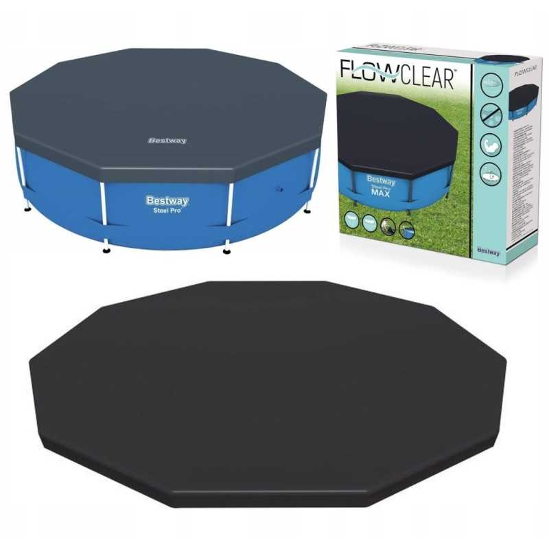 305 cm rėmo baseino dangtis su bestway kabeliu apsaugo baseiną nuo nešvarumų