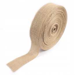 Džiuto audinys, natūralus džiutas 5 cm, apipjaustytas dekoratyviniais ekologiškais krašteliais