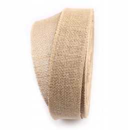 Džiuto audinys, natūralus džiutas 5 cm, apipjaustytas dekoratyviniais ekologiškais krašteliais