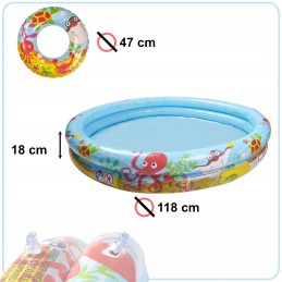 Bestway 51124 plaukimo baseino kamuoliukas apskritas irklavimo baseinas 122cm 2 4 metai