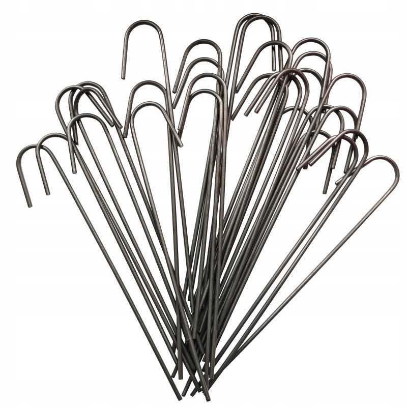 Metaliniai smeigtukai įvairių tipų agrotekstilei, agrotekstilei ir geotekstilei tvirtinti prie žemės, taip pat smeigtukai kurmių