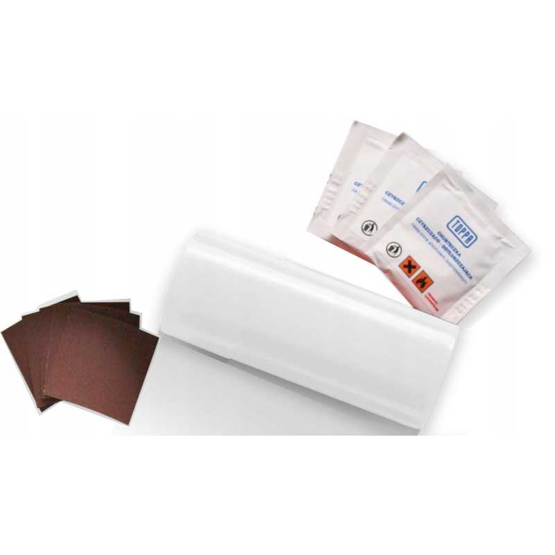 Baltas vasarinis komplektas brezentų taisymui 220x10 cm