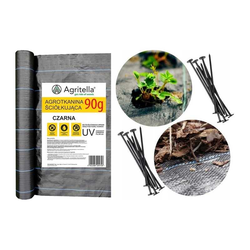 ✨Agritella nuo piktžolių mulčiavimo audinys + smeigtukai 50 vnt