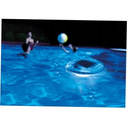 Dreifuojanti saulės baseino lempa