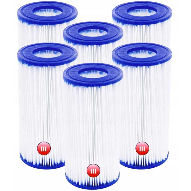 6x Bestway baseino siurblio III tipo filtro įdėklas