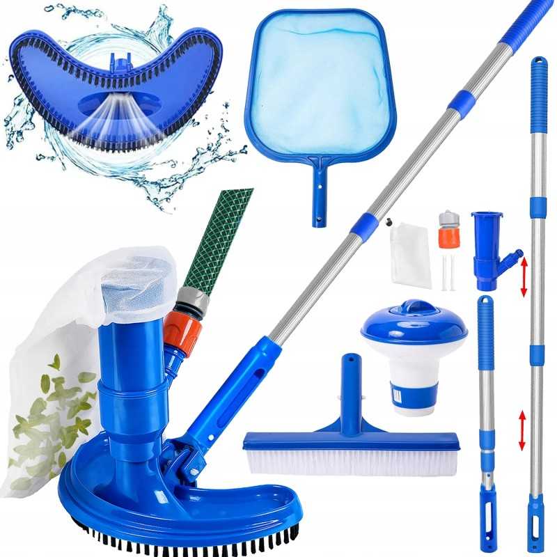 ✔️4in1 baseino dulkių siurblio baseino valymo rinkinys su tinkliniu valytuvu