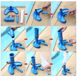 Dulkių siurblys tvenkinio baseino dugno valymui, tinklas, stulpų komplektas, 4in1