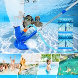 Dulkių siurblys tvenkinio baseino dugno valymui, tinklas, stulpų komplektas, 4in1