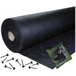 Agrotekstilė agrotekstilė 160cm 10m + smeigtukai, stora, tvirta, apsauganti nuo piktžolių