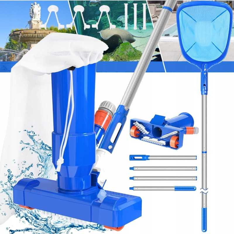 Baseino dulkių siurblys su šepetėliu 170 cm, baseino valymo rinkinys