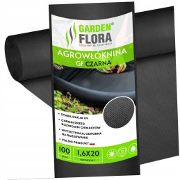 Juoda agrotekstilė 1,6m x 20mb 100g/m2 uv