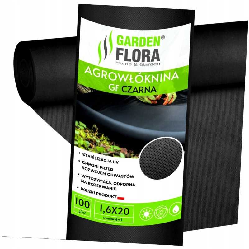 Juoda agrotekstilė 1,6m x 20mb 100g/m2 uv