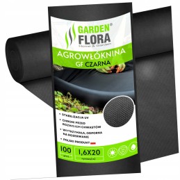 Juoda agrotekstilė 1,6m x 20mb 100g/m2 uv
