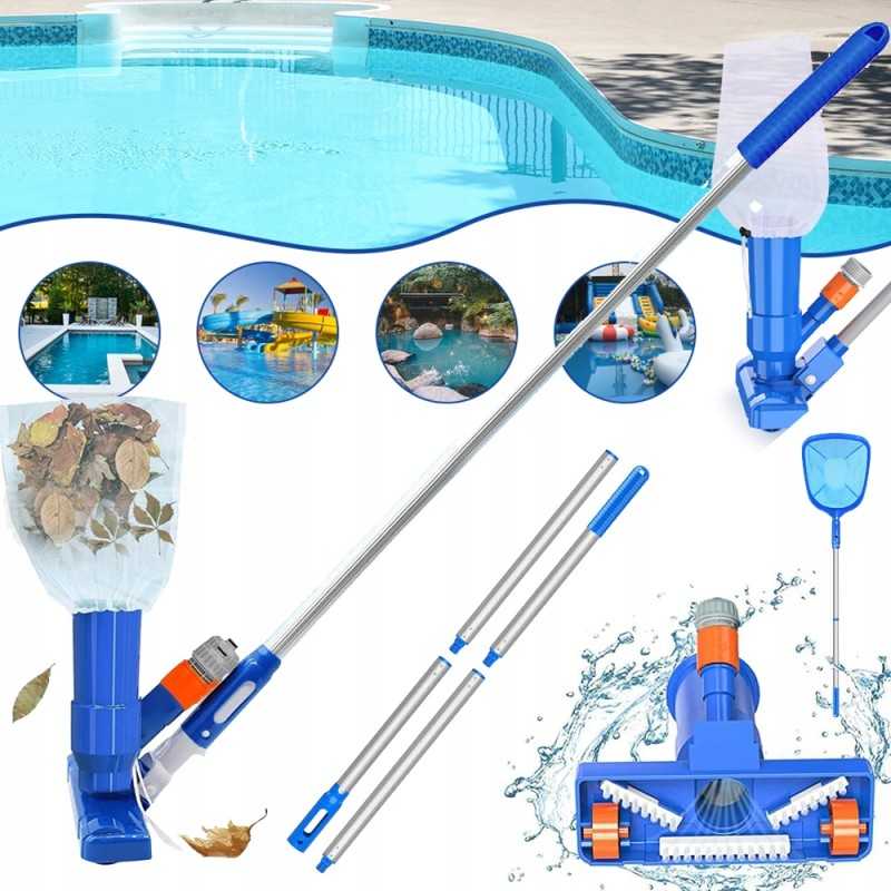 Baseino priežiūros rinkinys, rankinis, nešiojamas baseino dulkių siurblys, 170 cm