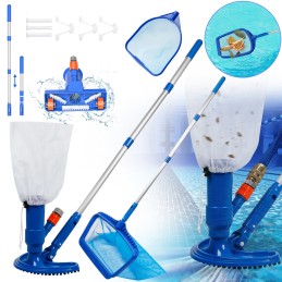 Dulkių siurblys baseino grindims valyti su teleskopiniu strypu ant tvenkinio