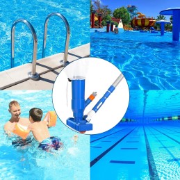 Dulkių siurblys baseino grindims valyti su teleskopiniu strypu ant tvenkinio