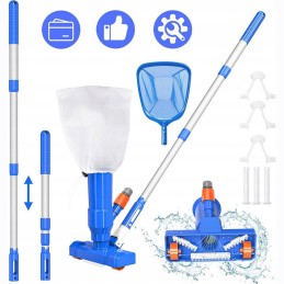 Dulkių siurblys baseino grindims valyti su teleskopiniu strypu ant tvenkinio