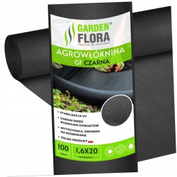 Juoda agrotekstilė 1,6m x 20mb 100g/m2 uv