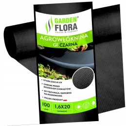 Juoda agrotekstilė 1,6m x 20mb 100g/m2 uv