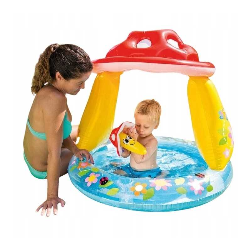 ?vaikiškas baseinas pripučiamu dugnu ir stogeliu
