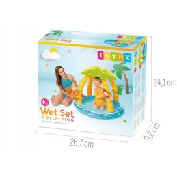 Vaikiškas pripučiamas irklavimo baseinas tropinė sala intex 102 x 102 cm