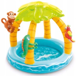 Vaikiškas pripučiamas irklavimo baseinas tropinė sala intex 102 x 102 cm