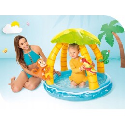 Vaikiškas pripučiamas irklavimo baseinas tropinė sala intex 102 x 102 cm