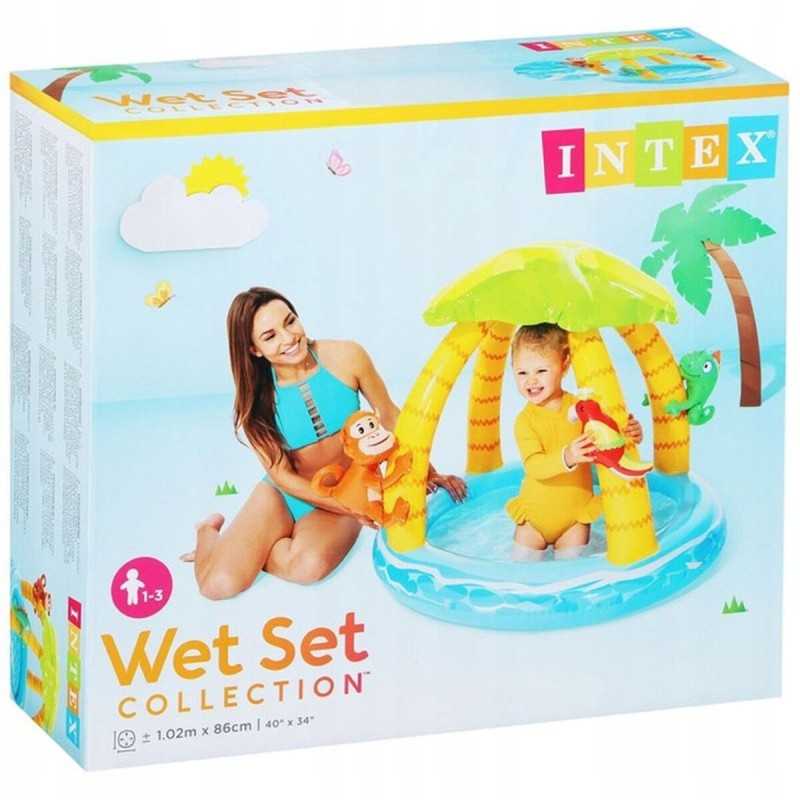 Vaikų baseinas su stogo irklavimo baseinu atogrąžų sala 102 x 86 cm intex