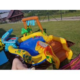 Pripučiamas baseinas vaikams, čiuožykla, žaidimų aikštelė, intex dinozauras, 249 cm