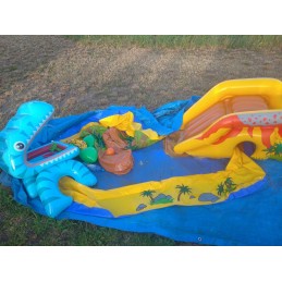 Pripučiamas baseinas vaikams, čiuožykla, žaidimų aikštelė, intex dinozauras, 249 cm