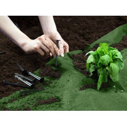 Plonos sodo agrotekstilė 1,6 m x 50 m + 100 smeigtukų