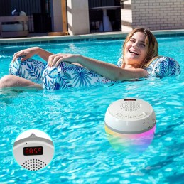 Vandeniui atsparus „Bluetooth“ baseino garsiakalbis IP68 LED baseino termometras
