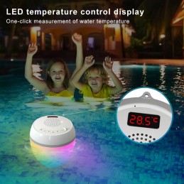 Vandeniui atsparus „Bluetooth“ baseino garsiakalbis IP68 LED baseino termometras