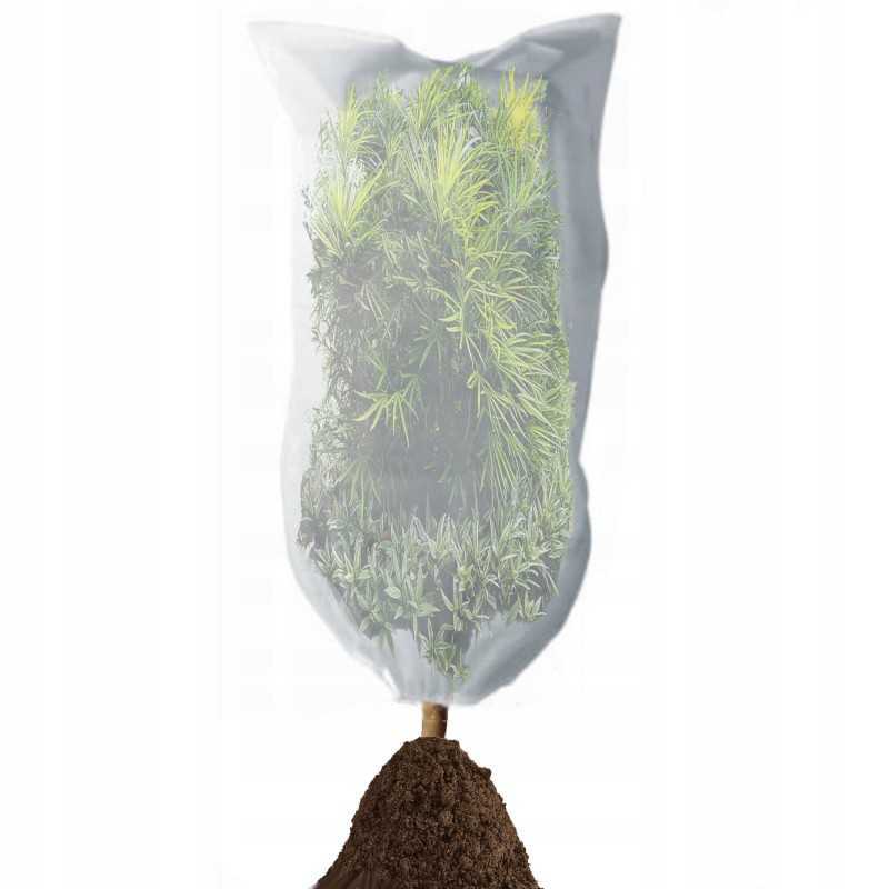 Žieminis apsauginis gaubtas augalams, baltas, 60 x 80 cm, su tvirta virvele, 50g