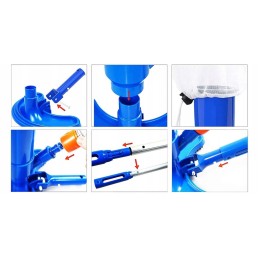 Baseino dulkių siurblio komplektas su teleskopiniu koteliu