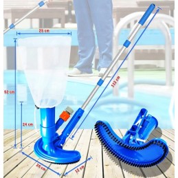 Dulkių siurblys tvenkinio baseino dugno valymui su 1-1m rankena