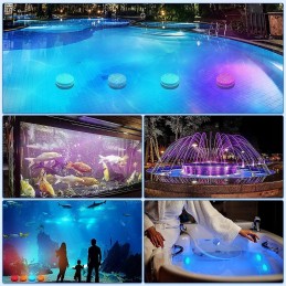 4x LED povandeninis apšvietimas su siurbtukais, vandeniui atsparus RGB baseino apšvietimas