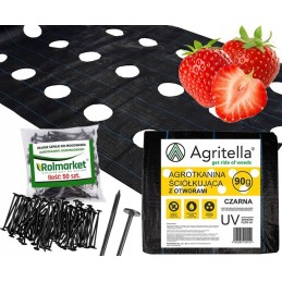 ✨ Agritella audinys nuo piktžolių su skylutėmis sodinimui + smeigtukai, 50 vnt