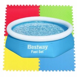 Apsauginis, kelių sezonų baseino kilimėlis, putplasčio dėlionė, 8 vnt, storas, vientisas