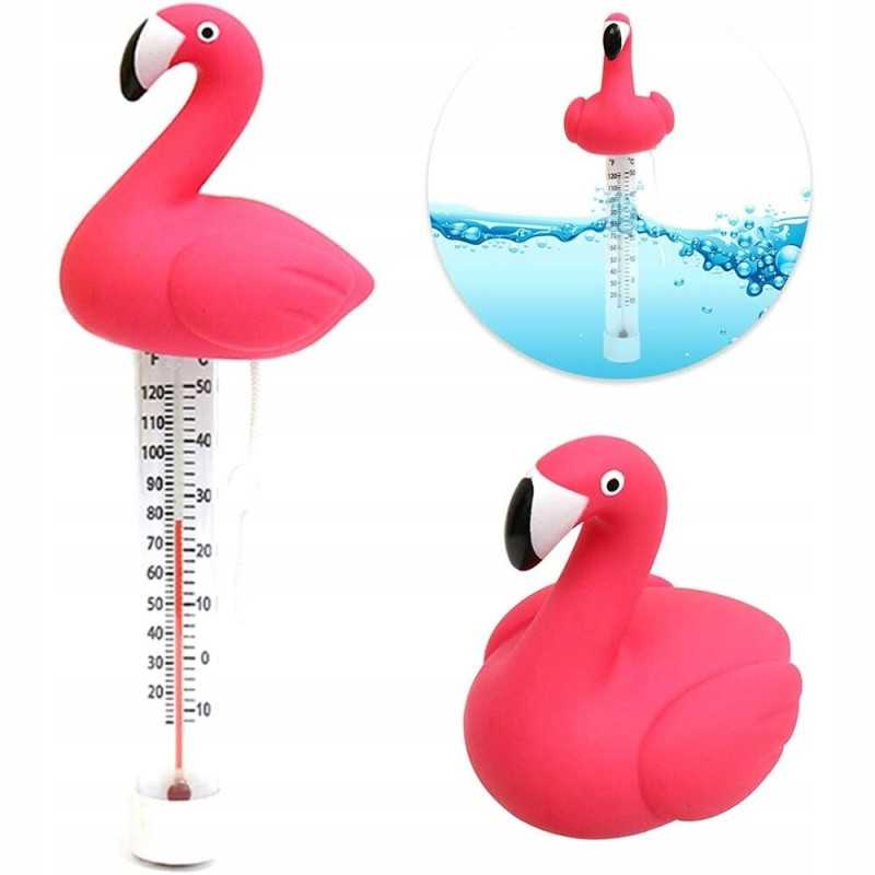 Rožinis flamingo plaukiojantis SPA baseino termometras