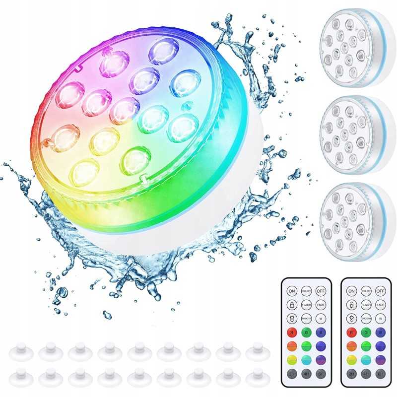 Panardinami RGB LED žibintai, atsparūs vandeniui povandeninis daugiaspalvis apšvietimas