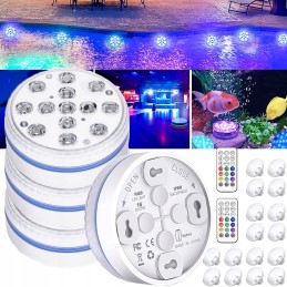 4vnt LED povandeninis daugiaspalvis neperšlampamas šviestuvas tvenkinių akvariumams