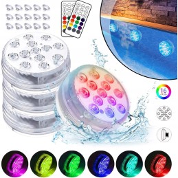 Povandeninis baseino apšvietimas su vandeniui atspariu nuotolinio valdymo pulteliu