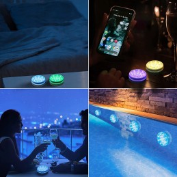 4 vnt povandeninis apšvietimas baseinui, 13 RGB LED