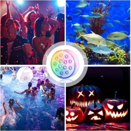 4 komplektas povandeninės šviesos baseino apšvietimas 16 RGB apšvietimo režimų